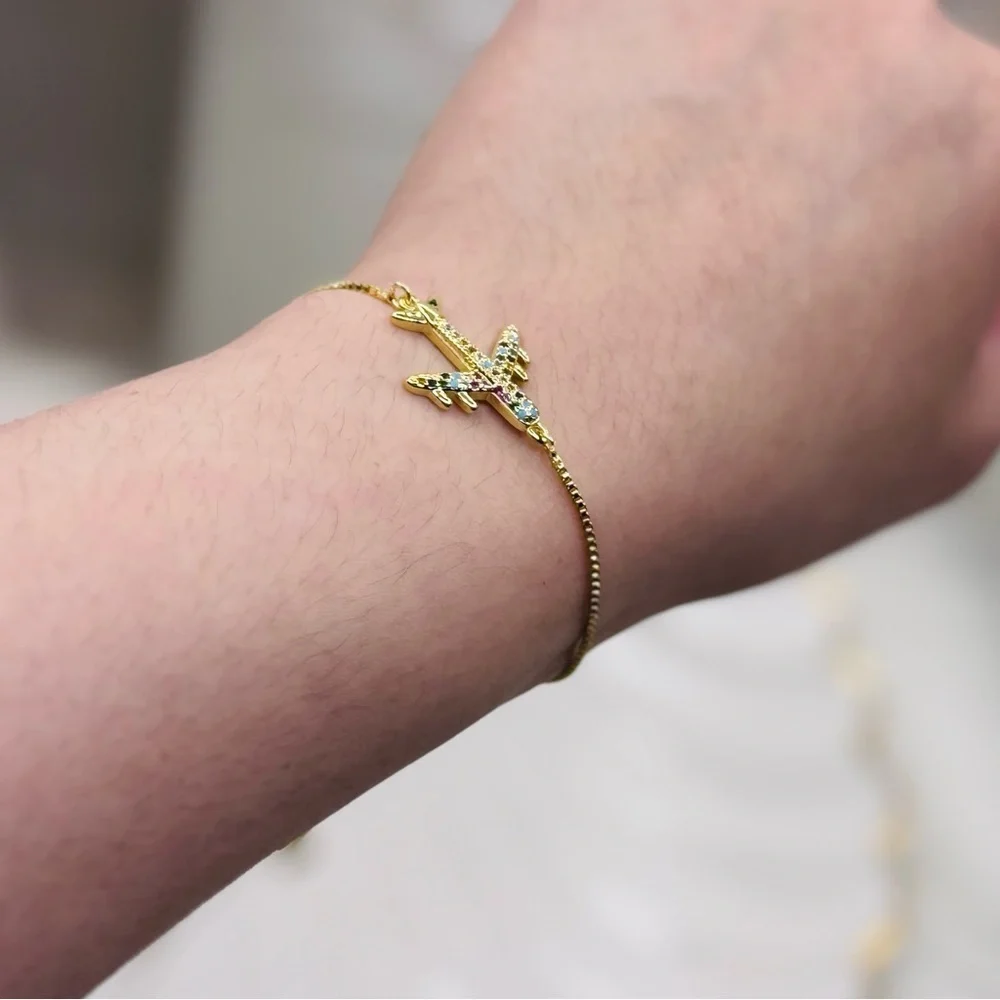 Travel Girlie Airplane Charm Bracelet